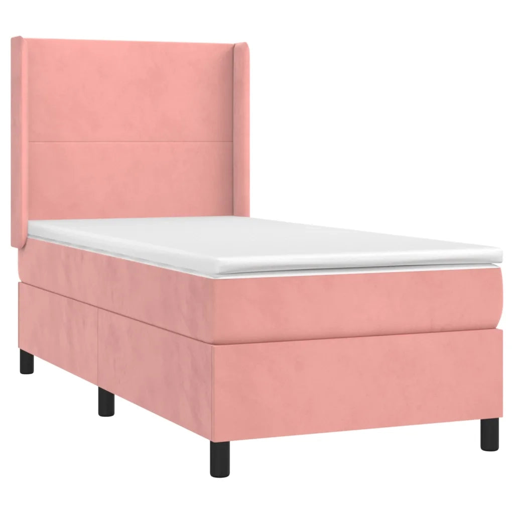 Giroletto a Molle con Materasso Rosa 80x200 cm in Velluto