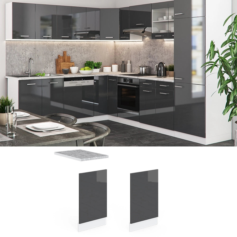 Pannello frontale R-Line Antracite lucido/Bianco 45 cm, PL Antracite Vicco