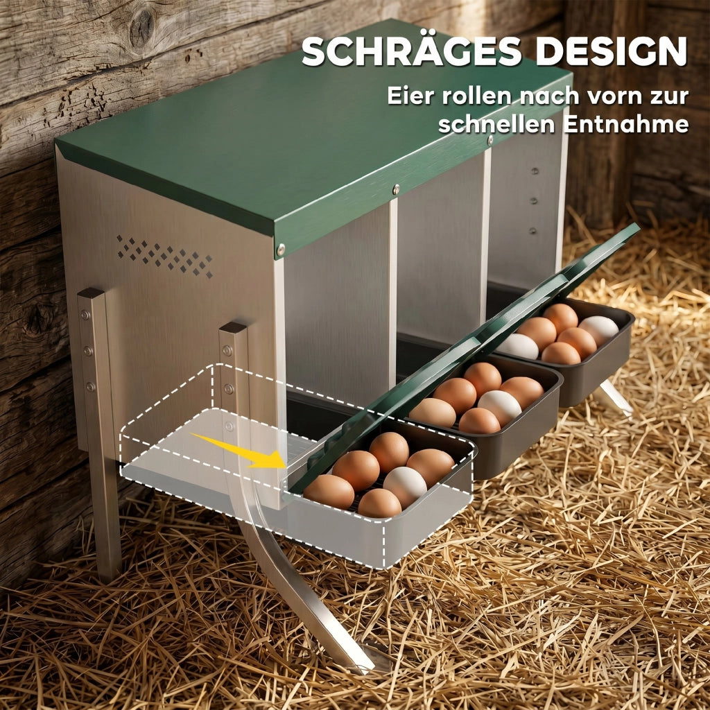 Nido per Galline con 3 Scomparti ¨C Minimal ¨C Grigio 84x55x61 cm