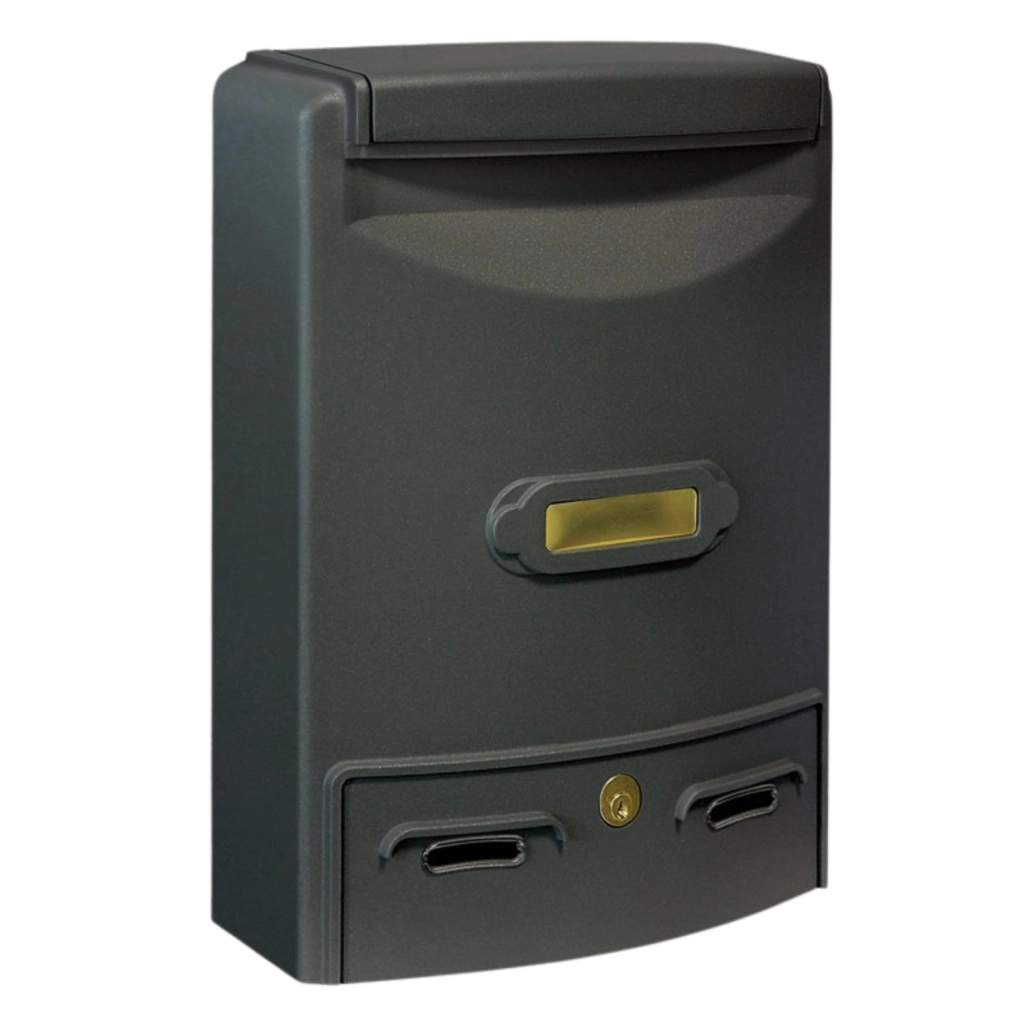 ALUBOX EUROPA MAXI Cassetta Postale Da Esterno 39X29X10 Cm Cassetta Posta In Alluminio Pressofuso Cassetta Lettere Completa Di Portanome Impermeabile Formato Rivista COLORE: ANTRACITE