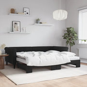 Divano Letto Estraibile con Materassi Nero 90x200 cm Velluto 3197799