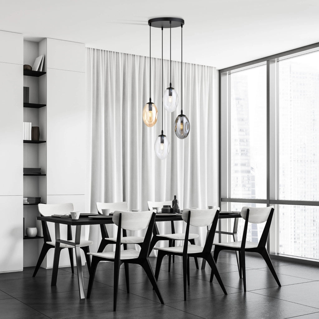 Lampadario Emibig Astral 4 luci E14 vetro multicolore