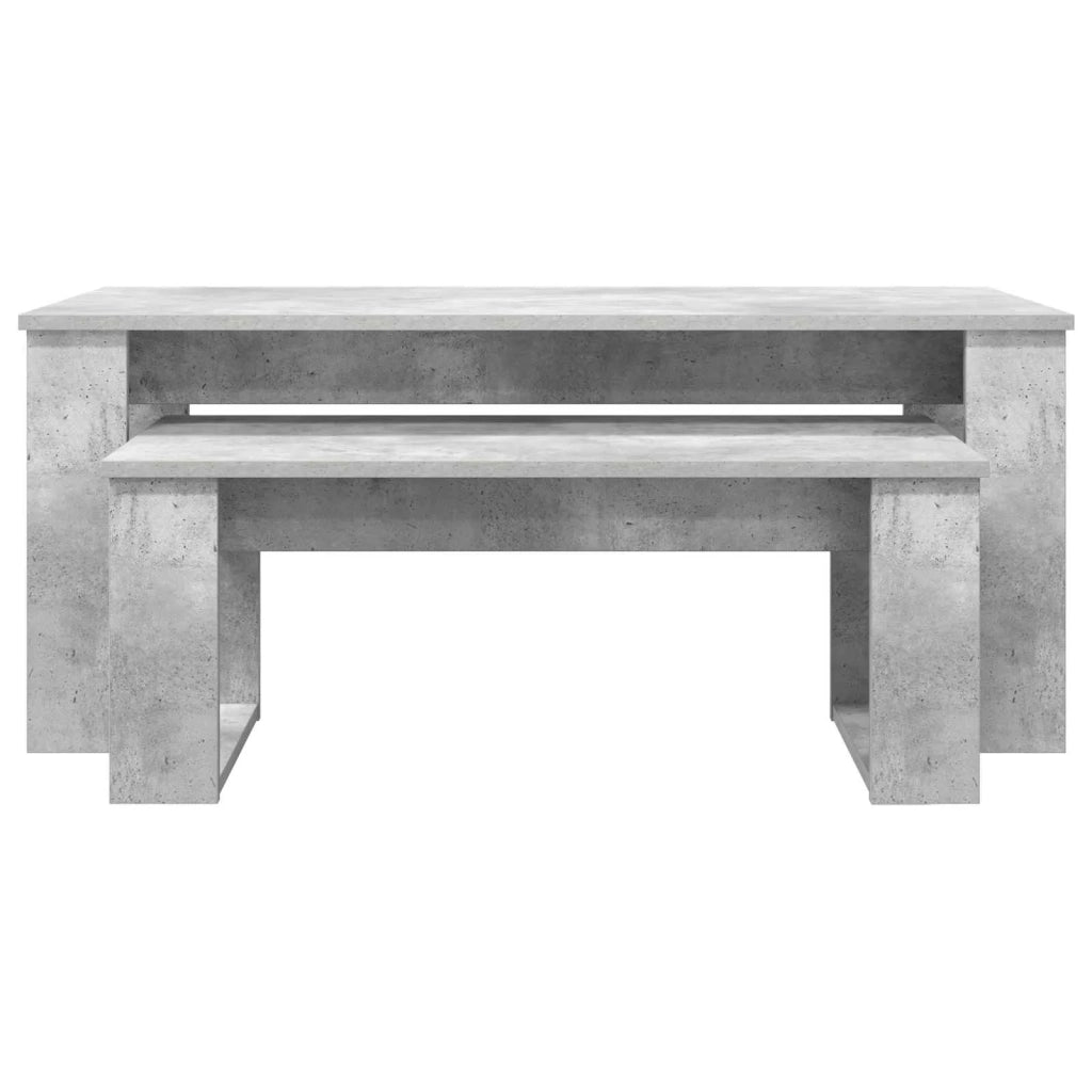 Set di Tavolini da Caffè 2 pcs Grigio cemento Legno multistrato 8000135