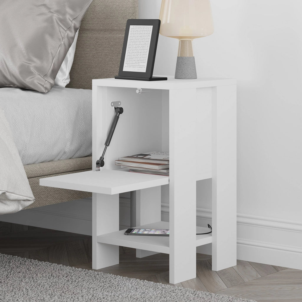 Comodino in legno "Ema" 30 x 30 x 55 cm - Bianco