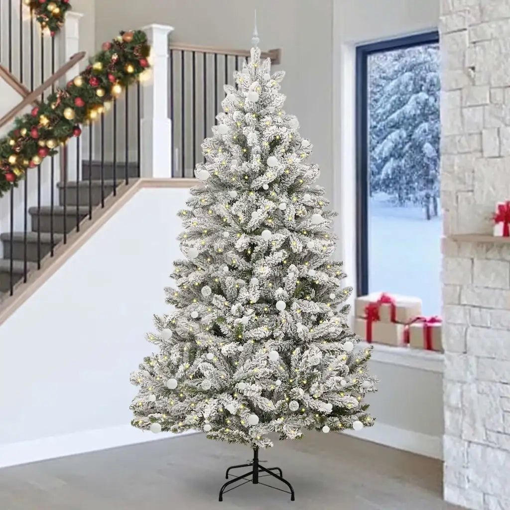 Albero di Natale artificiale con 300 LED Verde e Bianco 270 cm 3395778