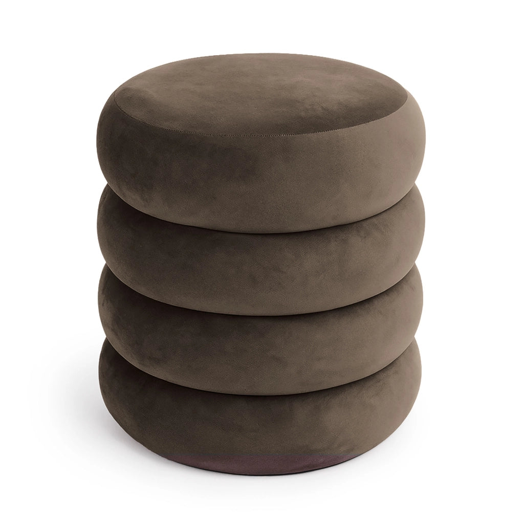 Pouf contenitore cilindrico in velluto 42 cm SNUGGO Bronzo