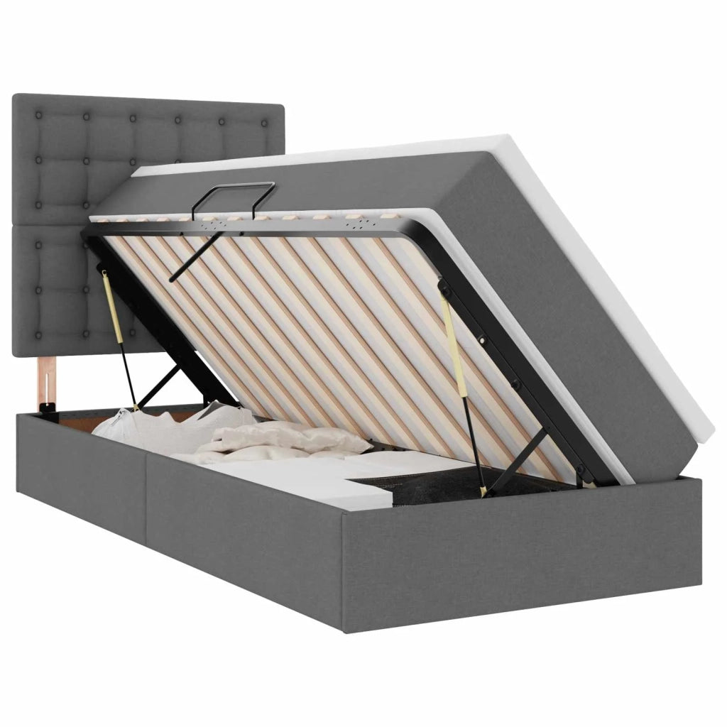 Letto con contenitore e materasso Grigio scuro 100 x 200 cm 3371887
