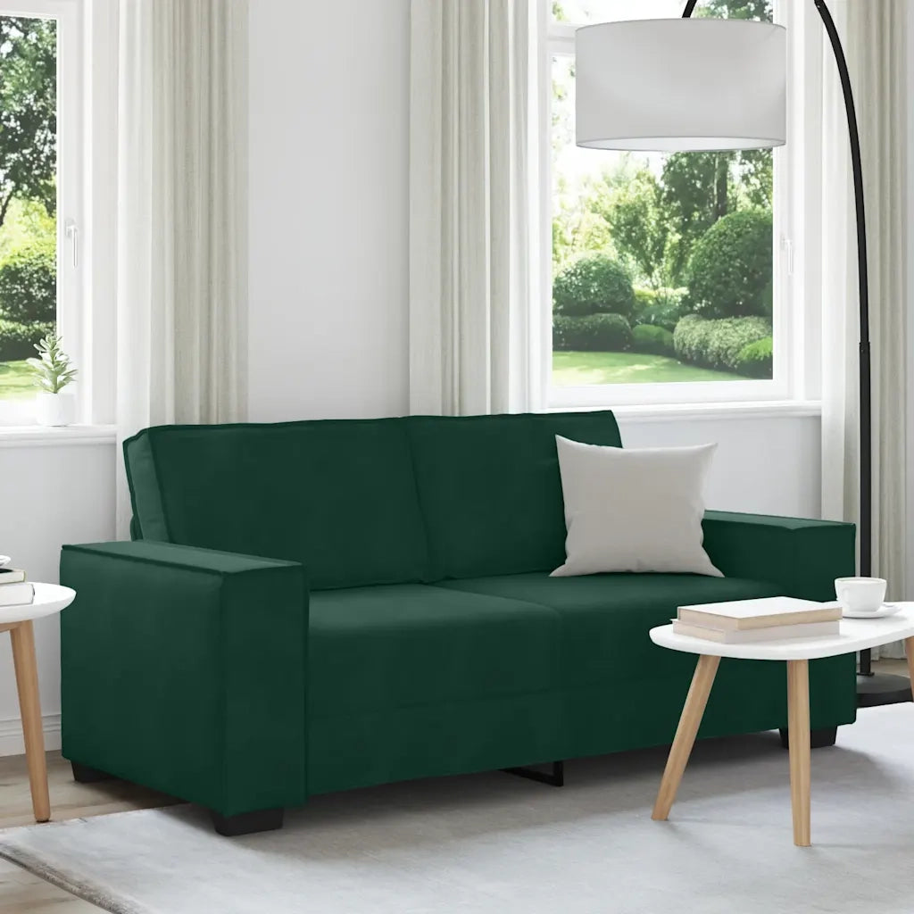 Divano a 2 Posti-Sofa 2 Posti Verde Scuro 140 cm in Velluto 426212