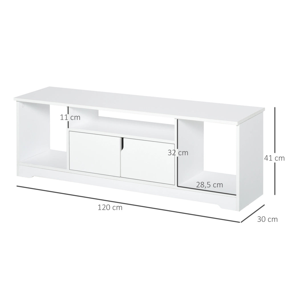 Mobile TV con ante e ripiani ¨C Minimal ¨C Bianco 120x30x41 cm
