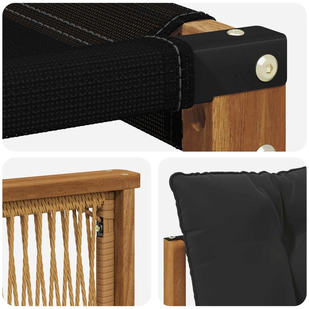 Set di divani da esterno 3 pz Naturale e Nero 3381220