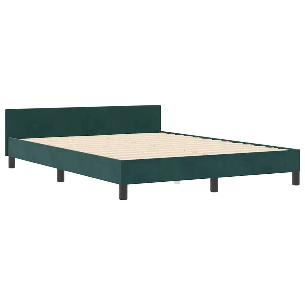Letto a molle con testiera Verde Scuro 140 x 190 cm Velluto 3344876