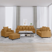 Set di Divani 4 pz con Cuscini Marrone in Velluto 3201697