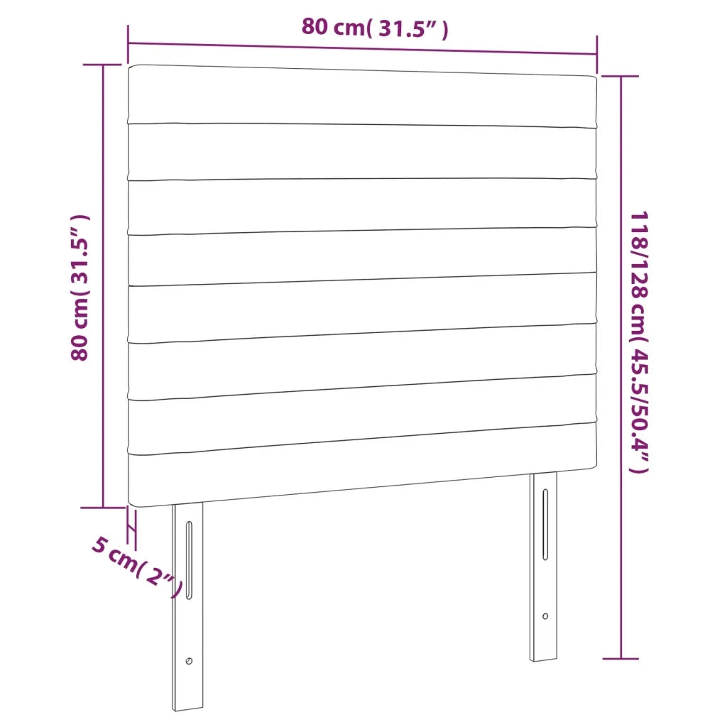 Testiera | Testata per letto Tortora 80x5x118/128 cm Tessuto