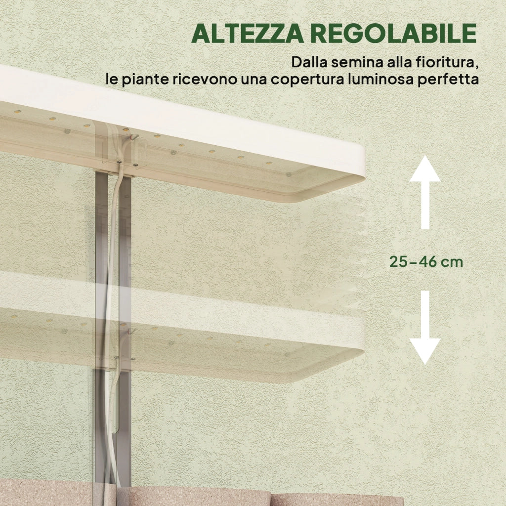 Lampada da Coltivazione LED con Timer ¨C Minimal ¨C Bianco 45x18.8x47.8 cm