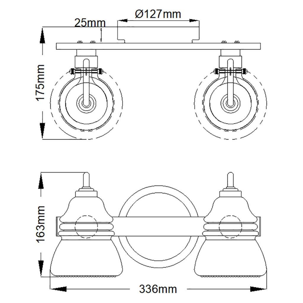 Applique bagno Talland cromata 2 luci G9 IP44 Kichler