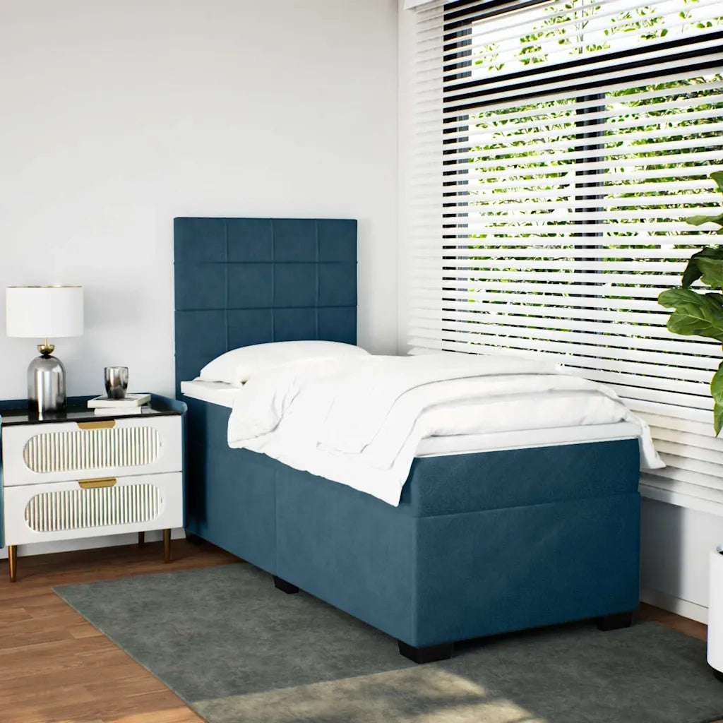 Giroletto a Molle con Materasso Blu 100x200 cm in Velluto 3290838