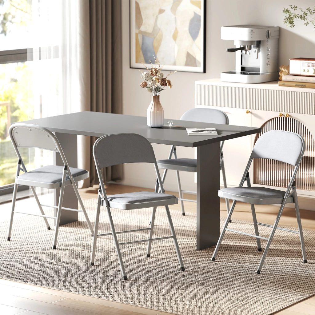 Sedia Pieghevole Imbottita ¨C Minimal ¨C Grigio Chiaro