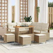 Set Divano da Giardino con cuscino 9 pcs Beige polyrattan 3362531