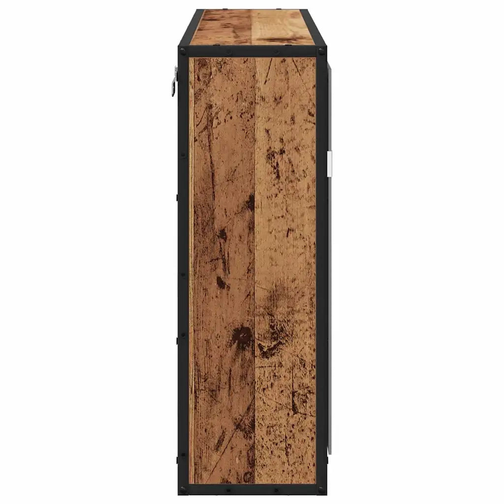Scaffale da parete con porta Legno vecchio 65 x 20 x 60 cm 883608