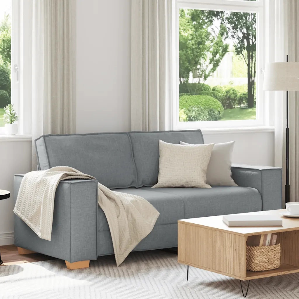 Divano a 2 Posti-Sofa 2 Posti Grigio Chiaro 140 cm Tessuto