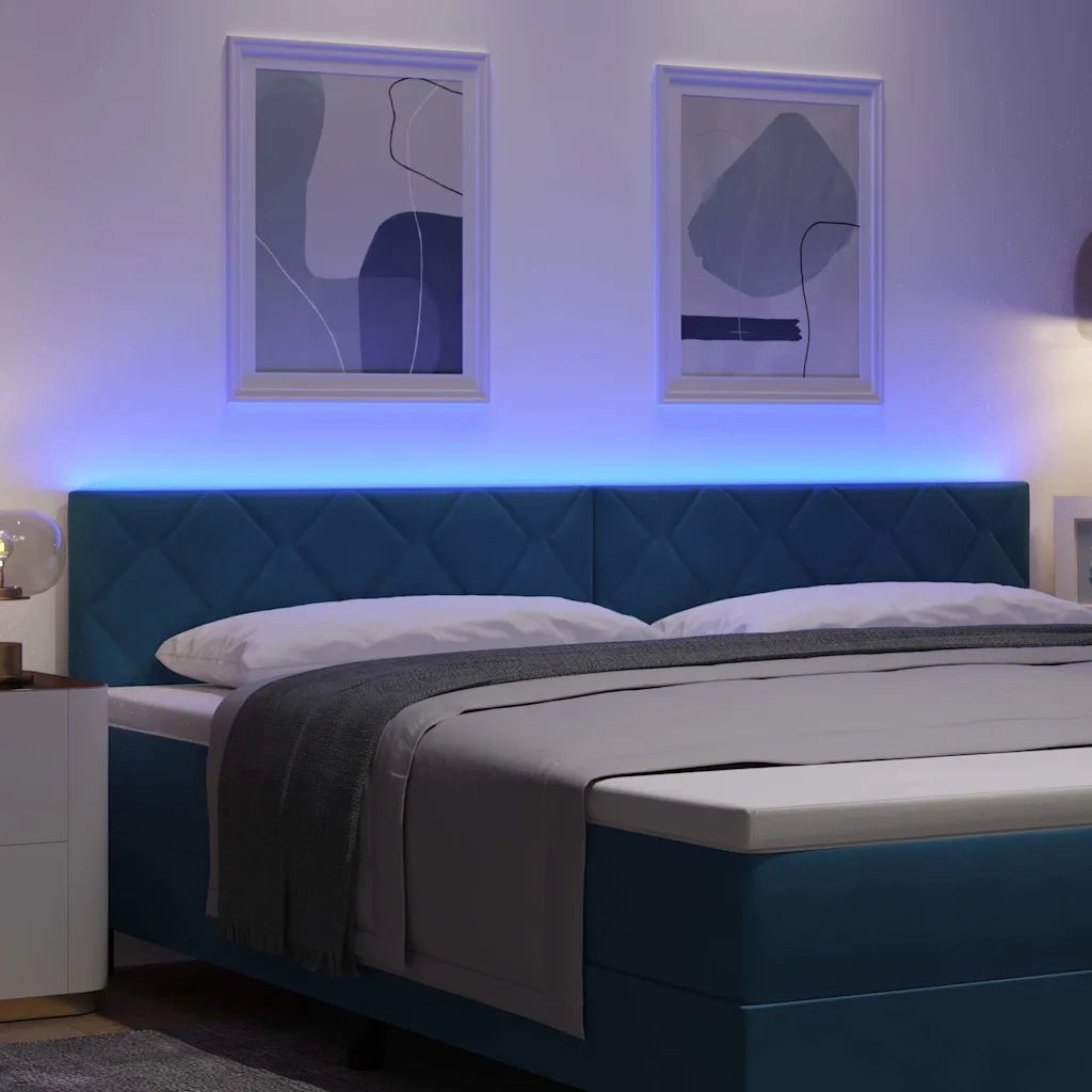 Testiera | Testata LED Blu Scuro 200 cm Velluto