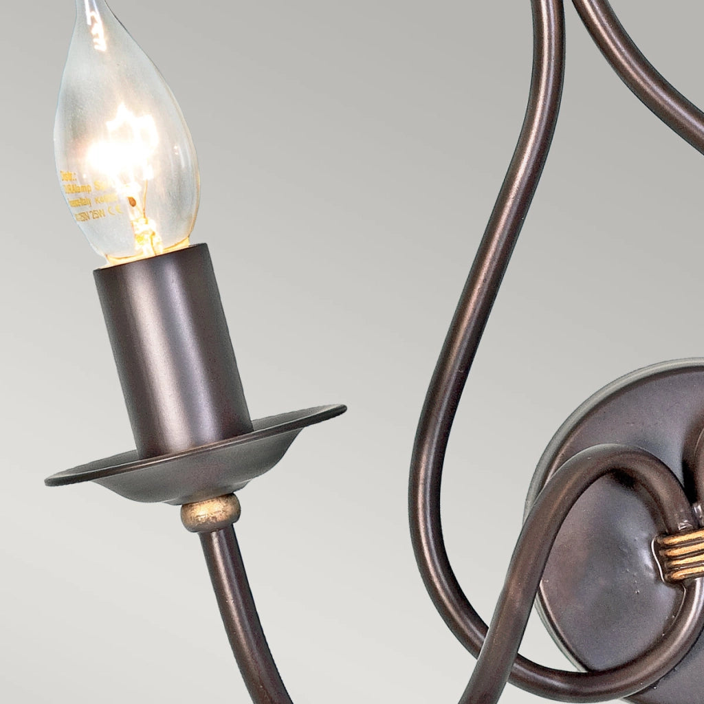 Applique rustica doppia ruggine-oro 2xE14 Windermere Elstead