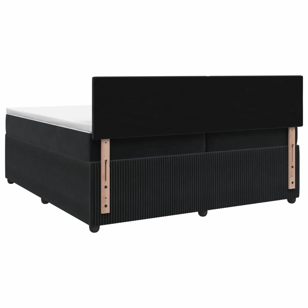 Letto box spring con materasso Nero 200 x 200 cm Velluto 3453211