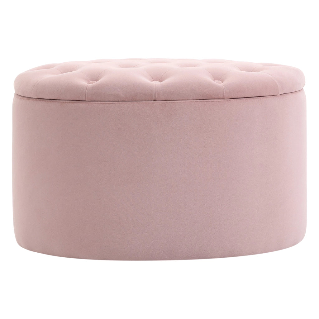 Pouf Contenitore Imbottito in Velluto ¨C Zephmum ¨C Rosa