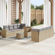 Set Divano da Giardino 11 pcs Beige e Grigio Chiaro polyrattan 3363932