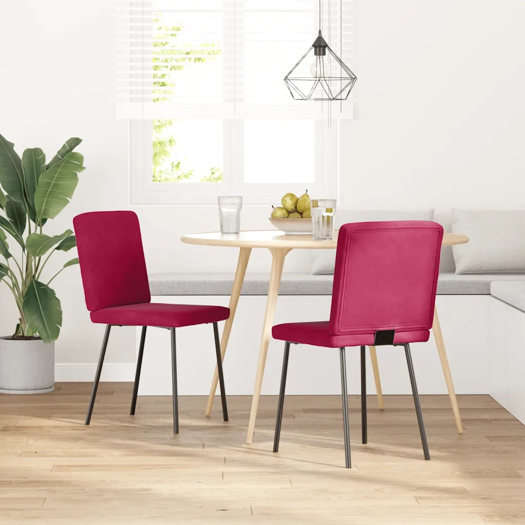 Sedie da Pranzo 2 pz Rosso Vino in Velluto 4101191