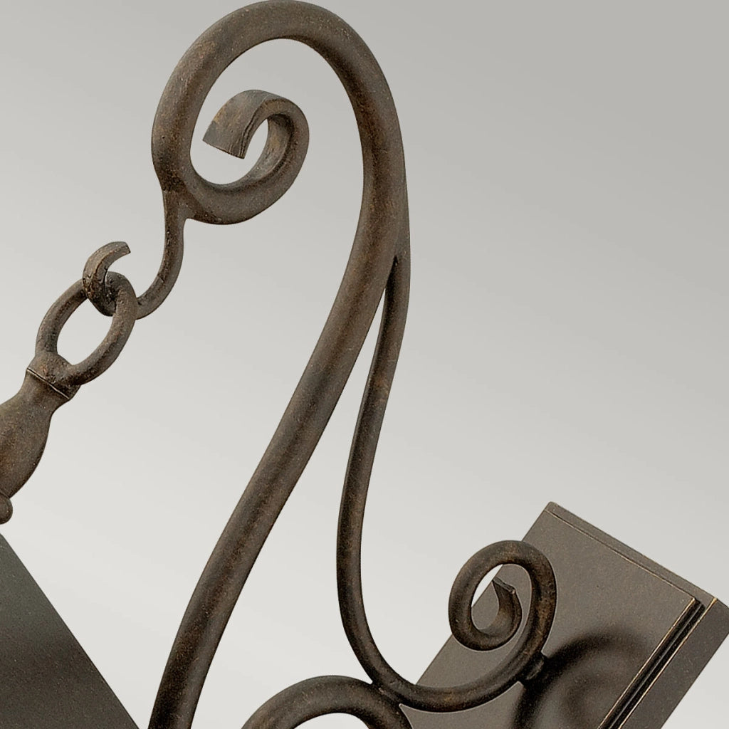 Applique esterna rétro bronzo reale E14 60W Trellis