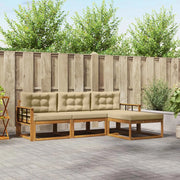 Set di divani da esterno con cuscino 4 pcs Naturale e Beige 3367416