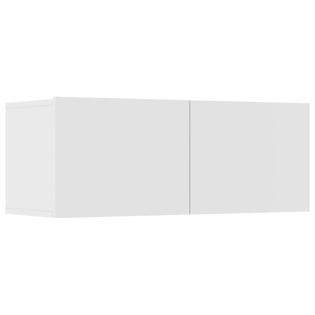 Set Mobili Porta TV 8pz Bianco in Legno Multistrato