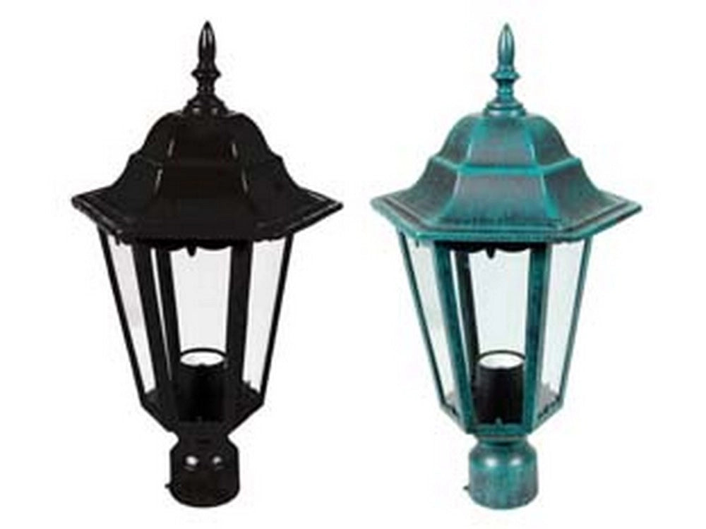1pz lanterna palo mm.60 modello berlino 100w ip44 mm230x230x341h. verde cod:ferx.fer8495