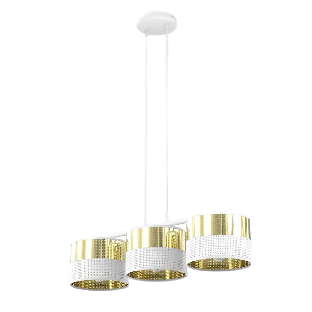 Lampada sospesa LUX bianco oro 3xE27 Emibig