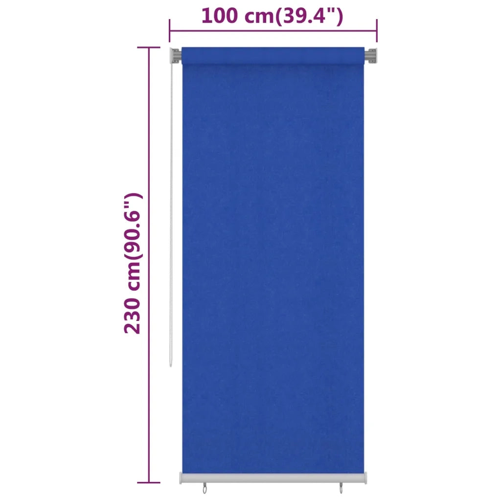 Tenda a Rullo per Esterni 105(L)x230(A) cm Blu HDPE 312850