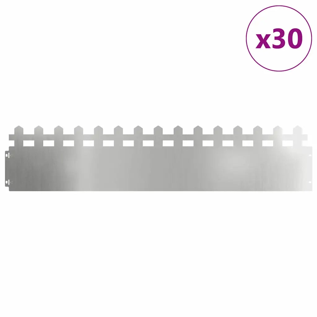 Bordure per prato 30 pcs Argento 103 x 0,05 x 22 cm 874803