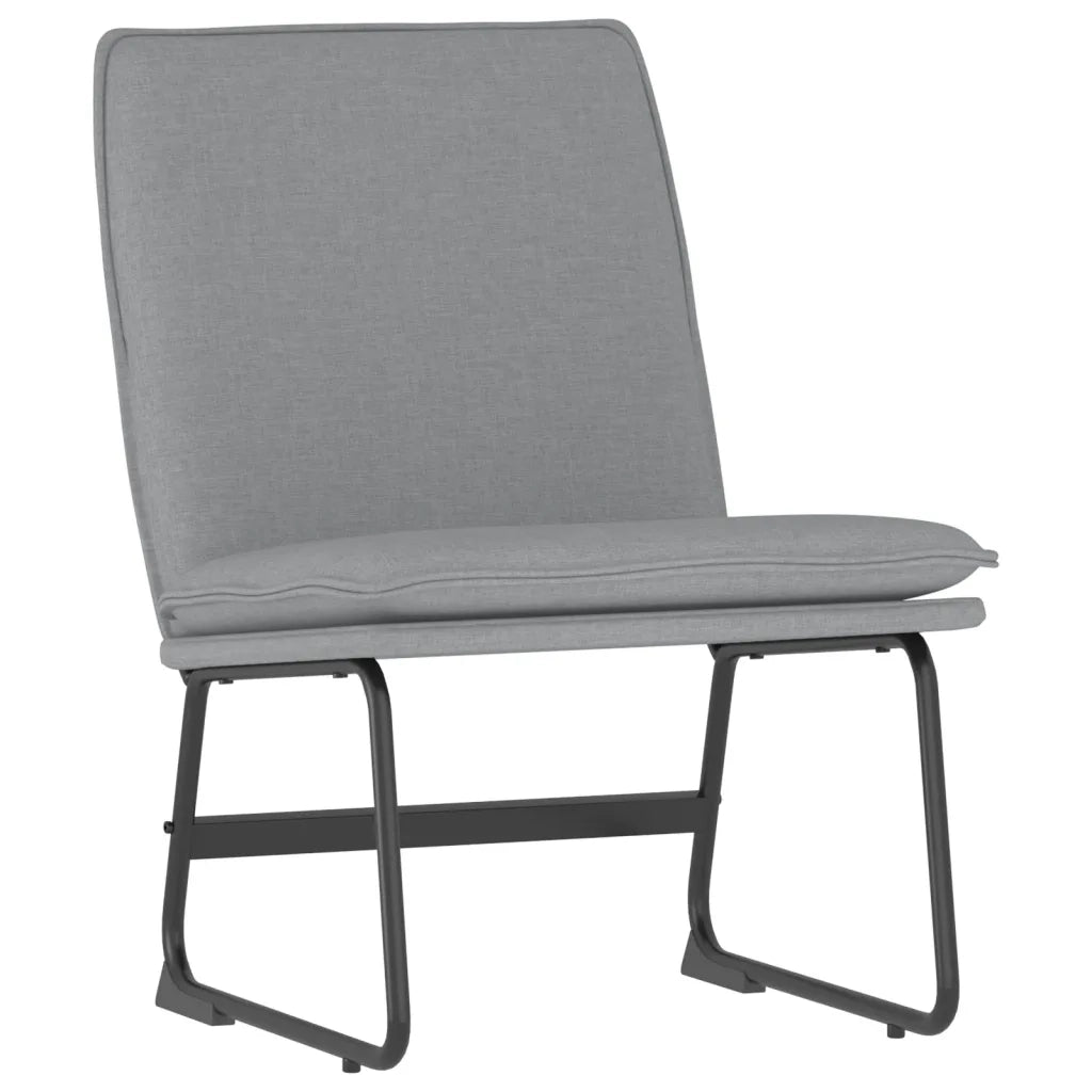 Poltrona | Sedia Lounge Grigio Chiaro 52x75x76 cm in Tessuto