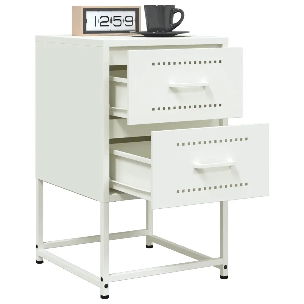 Comodini 2 pz Bianchi 36x39x60,5 cm in Acciaio 846469