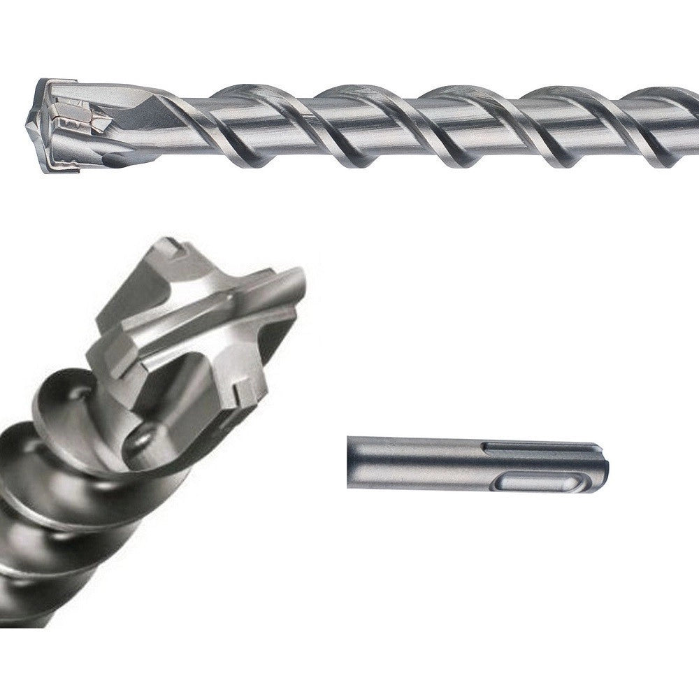 Trade Shop - Punta 2 Tagli Per Muro Sds Max/plus Da 600 / 800 / 1000 Mm Per Trapano Martello -   -sds Max   -600 X 35 Mm