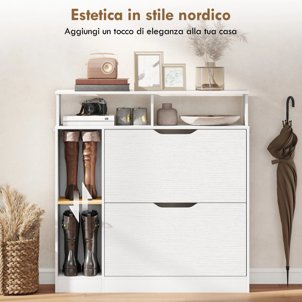 Scarpiera con Divisori Regolabili ¨C Minimal ¨C Bianco