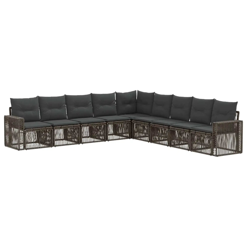 Set Divano da Giardino 9 pz Grigio e Grigio Scuro polyrattan 3435146