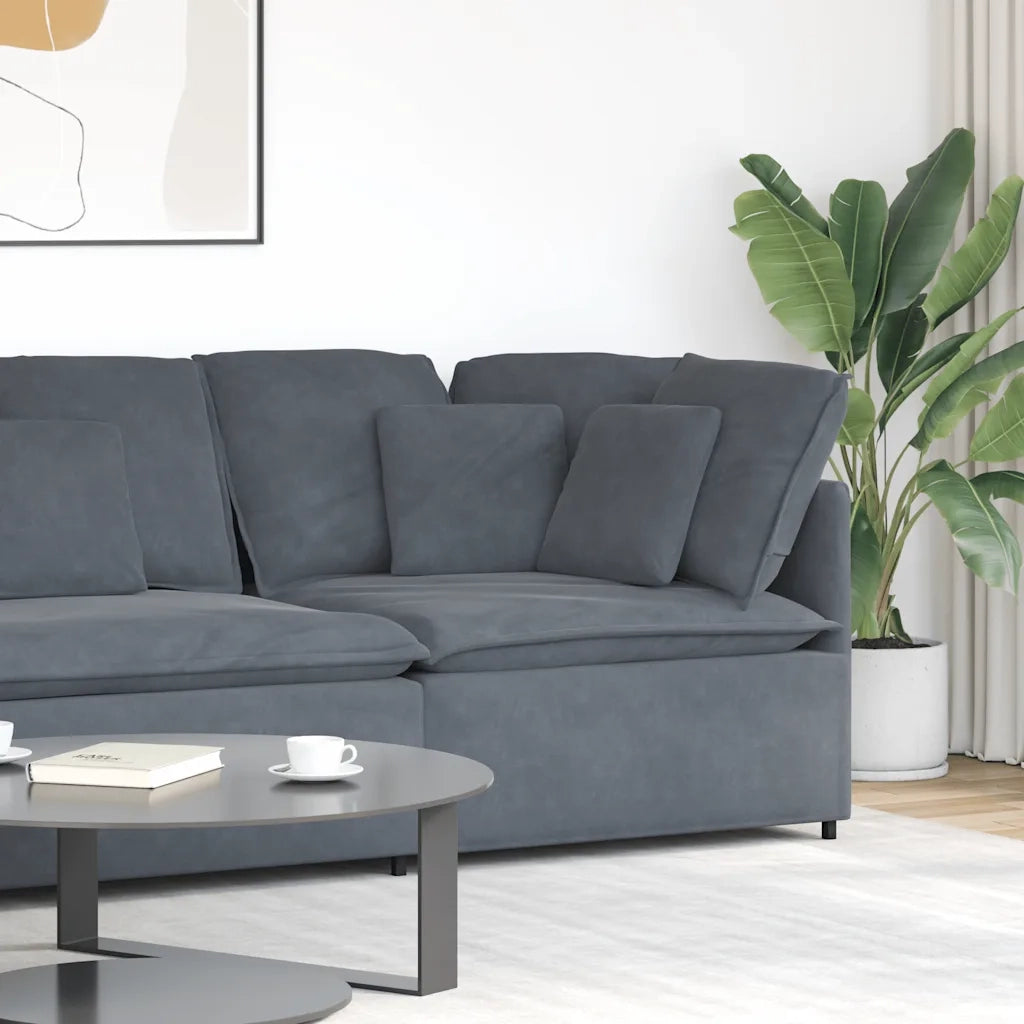 Divano da Giardino-Modulo Angolare Divano Modulare con Cuscini Grigio Scuro 100 cm 212247