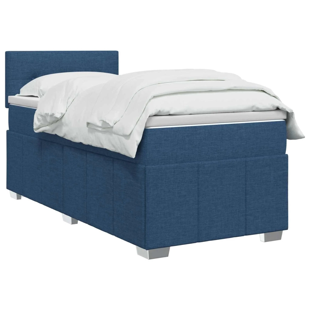 Letto box spring con materasso Blu 90 x 200 cm Tessuto 3452592