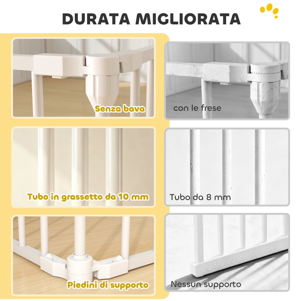 Recinto per Cani 8 Pannelli ¨C Xylo ¨C Acciaio ABS Bianco 61x75cm