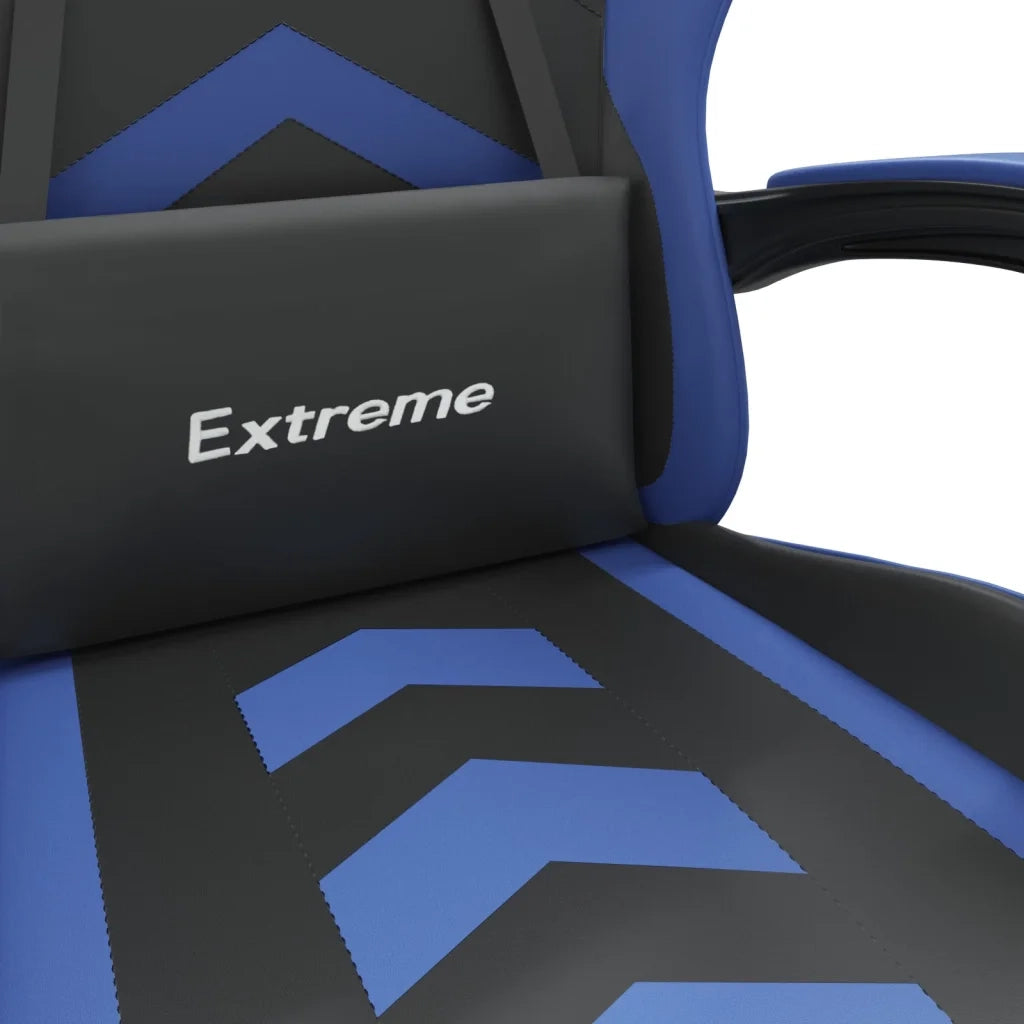 Sedia da Gaming Girevole Nero e Blu in Similpelle 349591