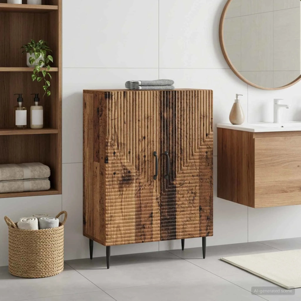 Mobiletto da Bagno HAARLEM Legno antico 59,5 x 31 x 80 cm 896843