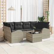 Set Divano da Giardino 7 pcs Grigio chiaro e grigio scuro