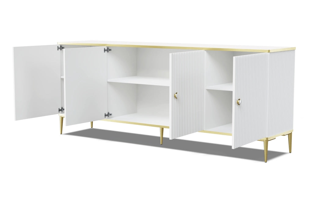 MOBILE PETRA 182 4D BIANCO OPACO GAMBE ORO