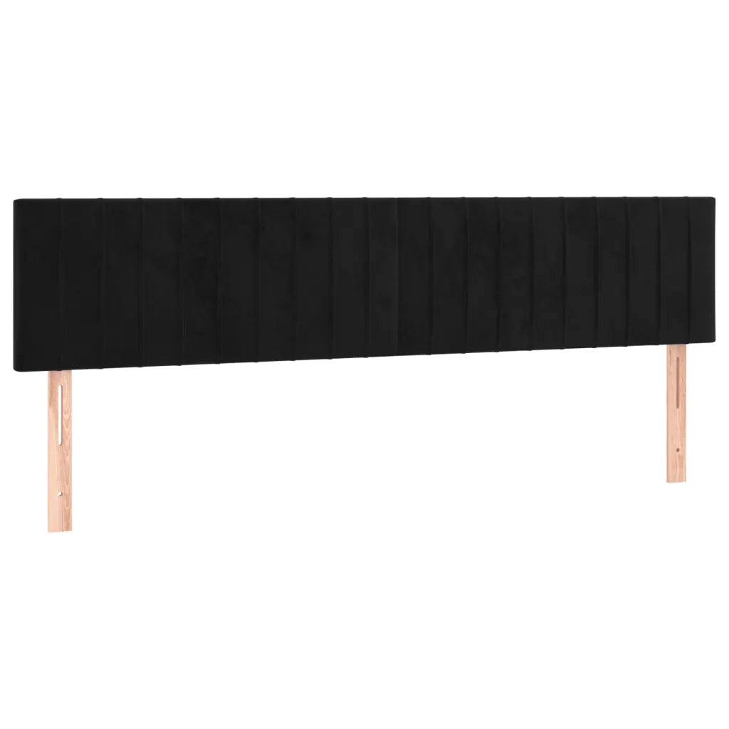 Testiera Nera 160x5x78/88 cm in Velluto 346266